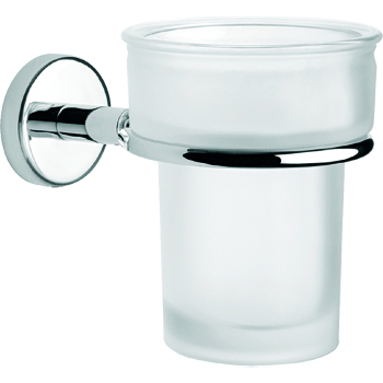 CEPILLERO CON VASO DE CRISTAL CROMO PROYECTA SPACIO SP-07